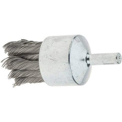 Tru-Maxx - 1-1/8" Brush Diam, Knotted, End Brush - 1/4" Diam Steel Shank, 22,000 Max RPM - Exact Tool & Supply