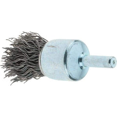 Tru-Maxx - 3/4" Brush Diam, Crimped, Flared End Brush - 1/4" Diam Steel Shank, 22,000 Max RPM - Exact Tool & Supply
