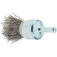 Tru-Maxx - 3/4" Brush Diam, Crimped, Flared End Brush - 1/4" Diam Steel Shank, 22,000 Max RPM - Exact Tool & Supply