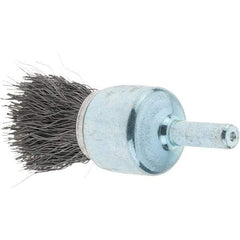 Tru-Maxx - 3/4" Brush Diam, Crimped, Flared End Brush - 1/4" Diam Steel Shank, 22,000 Max RPM - Exact Tool & Supply