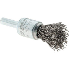 Tru-Maxx - 1/2" Brush Diam, Crimped, Flared End Brush - 1/4" Diam Steel Shank, 25,000 Max RPM - Exact Tool & Supply