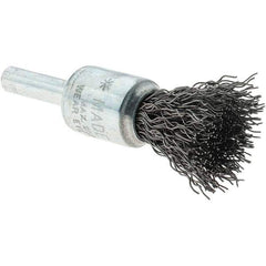 Tru-Maxx - 1/2" Brush Diam, Crimped, Flared End Brush - 1/4" Diam Steel Shank, 25,000 Max RPM - Exact Tool & Supply