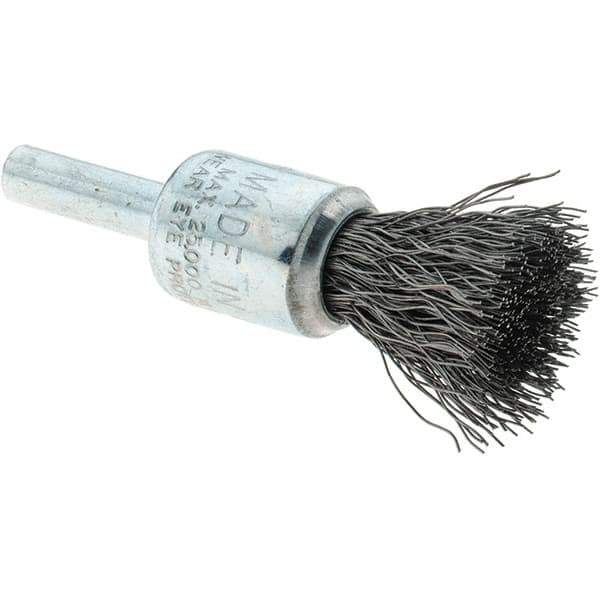 Tru-Maxx - 1/2" Brush Diam, Crimped, Flared End Brush - 1/4" Diam Steel Shank, 25,000 Max RPM - Exact Tool & Supply