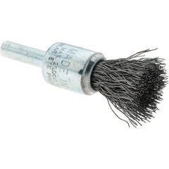 Tru-Maxx - 1/2" Brush Diam, Crimped, Flared End Brush - 1/4" Diam Steel Shank, 25,000 Max RPM - Exact Tool & Supply