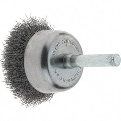 Tru-Maxx - 1-3/4" Diam, 1/4" Shank Diam, Steel Fill Cup Brush - 0.0118 Wire Diam, 3/4" Trim Length, 13,000 Max RPM - Exact Tool & Supply