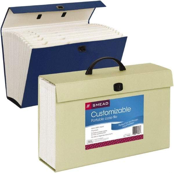 SMEAD - 19 Compartments, 15" Wide x 10" High x 5-1/4" Deep, Case File - Corrugated Cardboard, Assorted Colors - Exact Tool & Supply