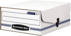 BANKERS BOX - 1 Compartment, 9-1/8" Wide x 4-3/8" High x 11-3/8" Deep, Storage Box - Corrugated Fiberboard, White/Blue - Exact Tool & Supply