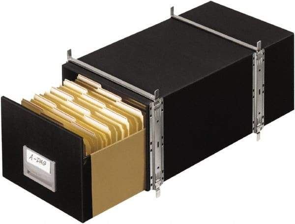 BANKERS BOX - 1 Compartment, 17" Wide x 11-1/8" High x 25-1/2" Deep, Storage Box - Steel Frame, Black - Exact Tool & Supply