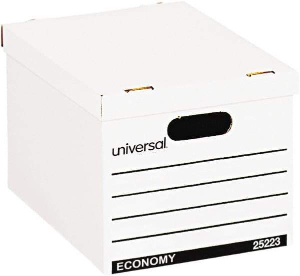 UNIVERSAL - 1 Compartment, 12" Wide x 10" High x 15" Deep, Storage Box - Corrugated Fiberboard, White - Exact Tool & Supply
