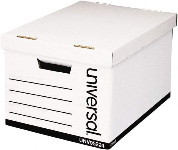 Universal One - 1 Compartment, 28-1/4" Wide x 16-1/2" High x 10" Deep, Storage Box - Corrugated Fiberboard, White - Exact Tool & Supply