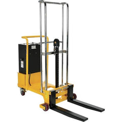 Vestil - 550 Lb Capacity, 57" Lift Height, Battery Operated Lift - 2" Lowered Height, 25-1/2" Fork Length, 31" Overall Width - Exact Tool & Supply
