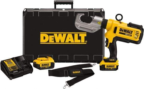 DeWALT - 12 Ton Electric Crimper - Includes DCE300, (2) DCB204, DCE115, Shoulder Strap, Kit Box - Exact Tool & Supply