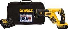 DeWALT - 20V, 0 to 2,900 SPM, Cordless Reciprocating Saw - 1-1/8" Stroke Length, 14-1/2" Saw Length, 1 Lithium-Ion Battery Included - Exact Tool & Supply