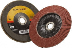 3M - 80 Grit, 7" Disc Diam, 7/8" Center Hole, Type 29 Ceramic Flap Disc - 8,500 Max RPM, Polyester Backing, Arbor Attaching System, Coated - Exact Tool & Supply