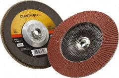 3M - 80 Grit, 7" Disc Diam, 5/8-11 Center Hole, Type 29 Ceramic Flap Disc - 8,500 Max RPM, Polyester Backing, Arbor Attaching System, Coated - Exact Tool & Supply