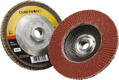 3M - 40 Grit, 5" Disc Diam, 5/8-11 Center Hole, Type 29 Ceramic Flap Disc - 12,100 Max RPM, Polyester Backing, Arbor Attaching System, Coated - Exact Tool & Supply
