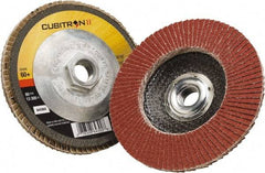 3M - 60 Grit, 4" Disc Diam, 3/8-24 Center Hole, Type 29 Ceramic Flap Disc - 15,000 Max RPM, Polyester Backing, Arbor Attaching System, Coated - Exact Tool & Supply