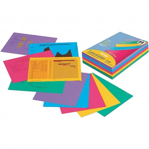 Pacon - 8-1/2" x 11" Assorted Colors Colored Copy Paper - Use with Copiers,Inkjet Printers,Laser Printers,Typewriters - Exact Tool & Supply