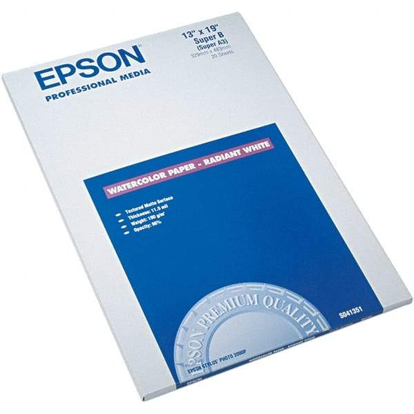 Epson - 13" x 19" White Photo Paper - Use with Inkjet Printers - Exact Tool & Supply