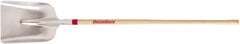 Razor-Back - 13-1/4" High x 11" Wide Square Aluminum Scoop - 48" Long Wood Straight Handle, No Step - Exact Tool & Supply