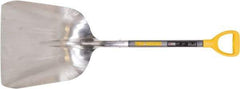 True Temper - 19-1/4" High x 15-3/8" Wide Square Aluminum Scoop - 27" Long Wood D-Grip Handle, No Step - Exact Tool & Supply