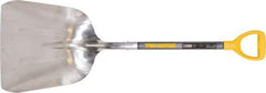True Temper - 18-1/2" High x 15" Wide Square Aluminum Scoop - 27" Long Wood D-Grip Handle, No Step - Exact Tool & Supply