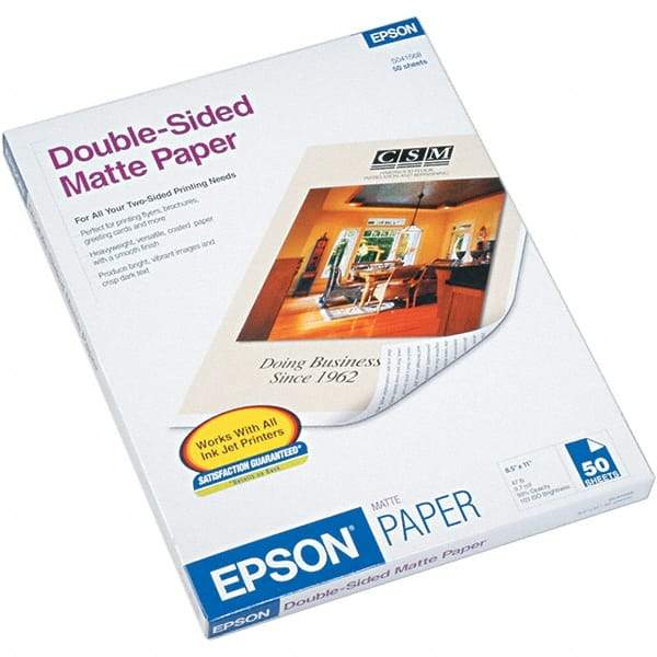Epson - 8-1/2" x 11" Bright White Photo Paper - Use with Inkjet Printers - Exact Tool & Supply