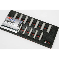 Ability One - 13 Pc 1/2" Drive Deep Socket Set - Exact Tool & Supply