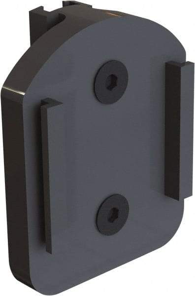 Banner Stakes - 3" High x 1" Long x 2" Wide Barrier Connector - Plastic, Matte Finish, Black, Use with Plus Banner Head, 30' Wall Mount Barrier - Exact Tool & Supply