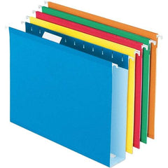Pendaflex - 8-1/2 x 11", Letter Size, Assorted Colors, Hanging File Folder - 11 Point Stock, 1/5 Tab Cut Location - Exact Tool & Supply