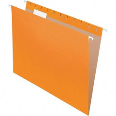 Pendaflex - 8-1/2 x 11", Letter Size, Orange, Hanging File Folder - 11 Point Stock, 1/5 Tab Cut Location - Exact Tool & Supply
