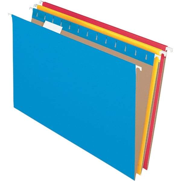 Pendaflex - 9-1/2 x 16", Legal, Assorted Colors, Hanging File Folder - 11 Point Stock, 1/5 Tab Cut Location - Exact Tool & Supply