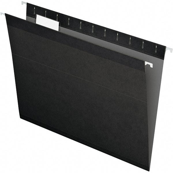 Pendaflex - 8-1/2 x 11", Letter Size, Black, Hanging File Folder - 11 Point Stock, 1/5 Tab Cut Location - Exact Tool & Supply
