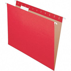 Pendaflex - 8-1/2 x 11", Letter Size, Red, Hanging File Folder - 11 Point Stock, 1/5 Tab Cut Location - Exact Tool & Supply