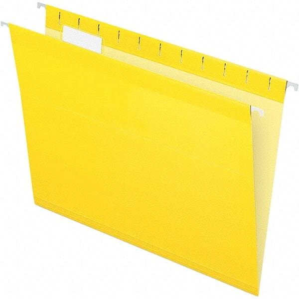 Pendaflex - 8-1/2 x 11", Letter Size, Yellow, Hanging File Folder - 11 Point Stock, 1/5 Tab Cut Location - Exact Tool & Supply