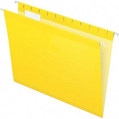 Pendaflex - 8-1/2 x 11", Letter Size, Yellow, Hanging File Folder - 11 Point Stock, 1/5 Tab Cut Location - Exact Tool & Supply