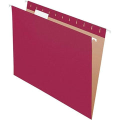 Pendaflex - 8-1/2 x 11", Letter Size, Burgundy, Hanging File Folder - 11 Point Stock, 1/5 Tab Cut Location - Exact Tool & Supply