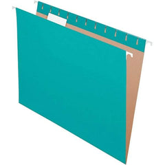 Pendaflex - 8-1/2 x 11", Letter Size, Aqua, Hanging File Folder - 11 Point Stock, 1/5 Tab Cut Location - Exact Tool & Supply