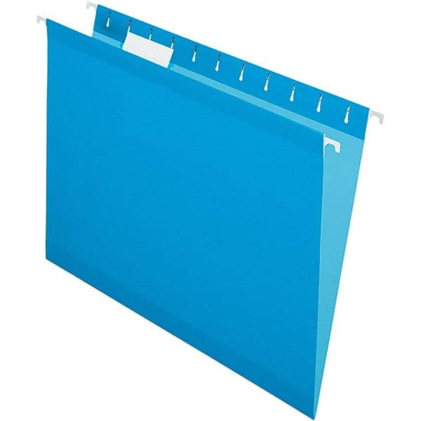Pendaflex - 8-1/2 x 11", Letter Size, Blue, Hanging File Folder - 11 Point Stock, 1/5 Tab Cut Location - Exact Tool & Supply