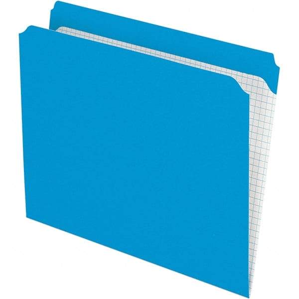 Pendaflex - 11-5/8 x 9-1/2", Letter Size, Blue, File Folders with Top Tab - 11 Point Stock, Straight Tab Cut Location - Exact Tool & Supply