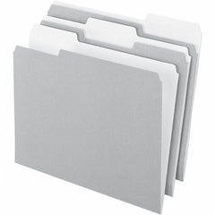 Pendaflex - 11-5/8 x 9-3/16", Letter Size, Gray, File Folders with Top Tab - 11 Point Stock, Assorted Tab Cut Location - Exact Tool & Supply