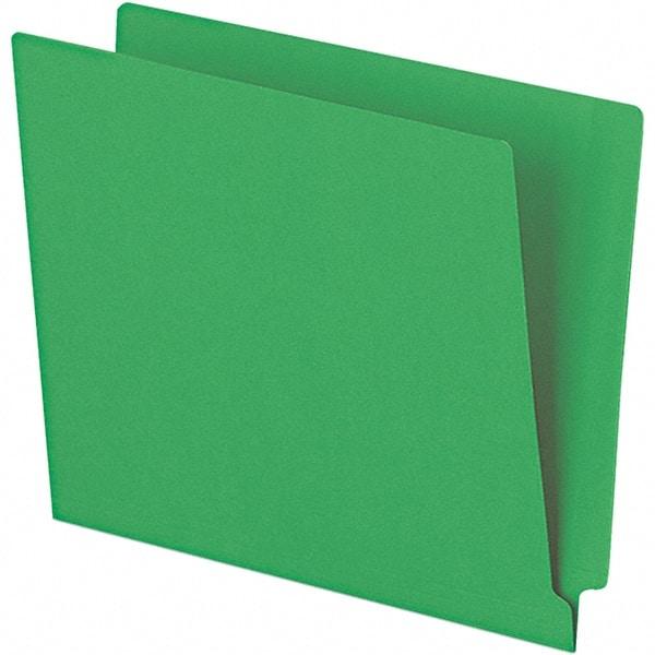 Pendaflex - 10-1/8 x 12-1/4", Letter Size, Green, File Folders with End Tab - 11 Point Stock, Straight Tab Cut Location - Exact Tool & Supply