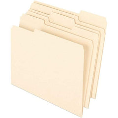 Pendaflex - 9-1/2 x 11-5/8", Letter Size, Manila, File Folders with Top Tab - 11 Point Stock, Assorted Tab Cut Location - Exact Tool & Supply