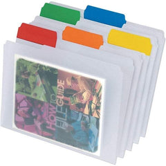 Pendaflex - 9-1/2 x 11-3/4", Letter Size, Clear, File Folders with Top Tab - Assorted Tab Cut Location - Exact Tool & Supply