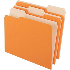 Pendaflex - 11-5/8 x 9-3/16", Letter Size, Orange, File Folders with Top Tab - 11 Point Stock, Assorted Tab Cut Location - Exact Tool & Supply