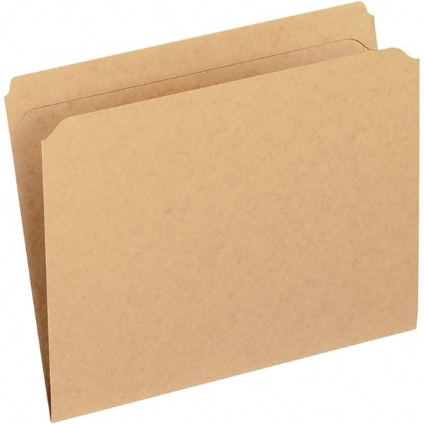 Pendaflex - 9-7/8 x 11-3/4", Letter Size, Brown, File Folders with Top Tab - 11 Point Stock, Straight Tab Cut Location - Exact Tool & Supply