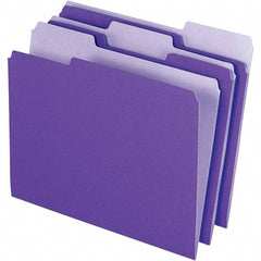 Pendaflex - 11-5/8 x 9-3/16", Letter Size, Violet, File Folders with Top Tab - 11 Point Stock, Assorted Tab Cut Location - Exact Tool & Supply