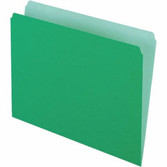 Pendaflex - 9-1/2 x 11-5/8", Letter Size, Green/Light Green, File Folders with Top Tab - 11 Point Stock, Straight Tab Cut Location - Exact Tool & Supply