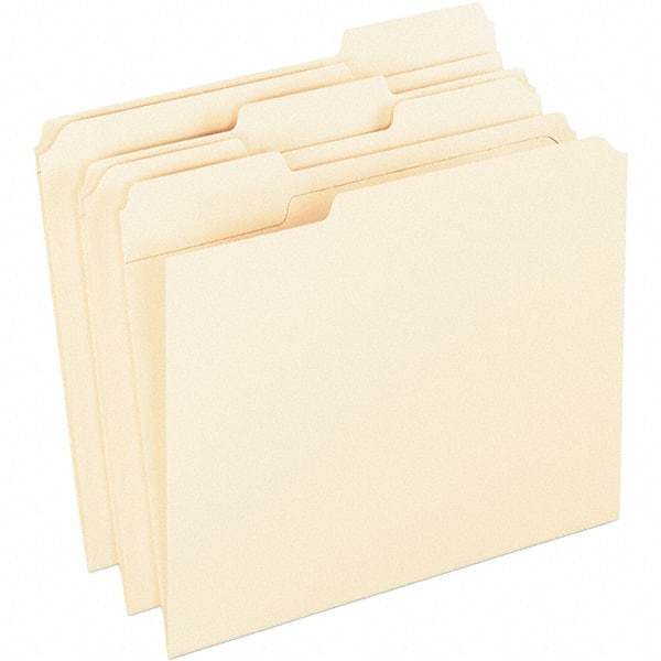 Pendaflex - 10 x 12-1/2", Letter Size, Manila, File Folders with Top Tab - 11 Point Stock, 1/3 Tab Cut Location - Exact Tool & Supply