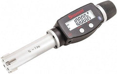 Starrett - 3/4" to 1", IP67, Carbide Face Electronic Inside Micrometer - 0.00005" Resolution, 0.00015" Accuracy, 2-5/8" Gage Depth - Exact Tool & Supply